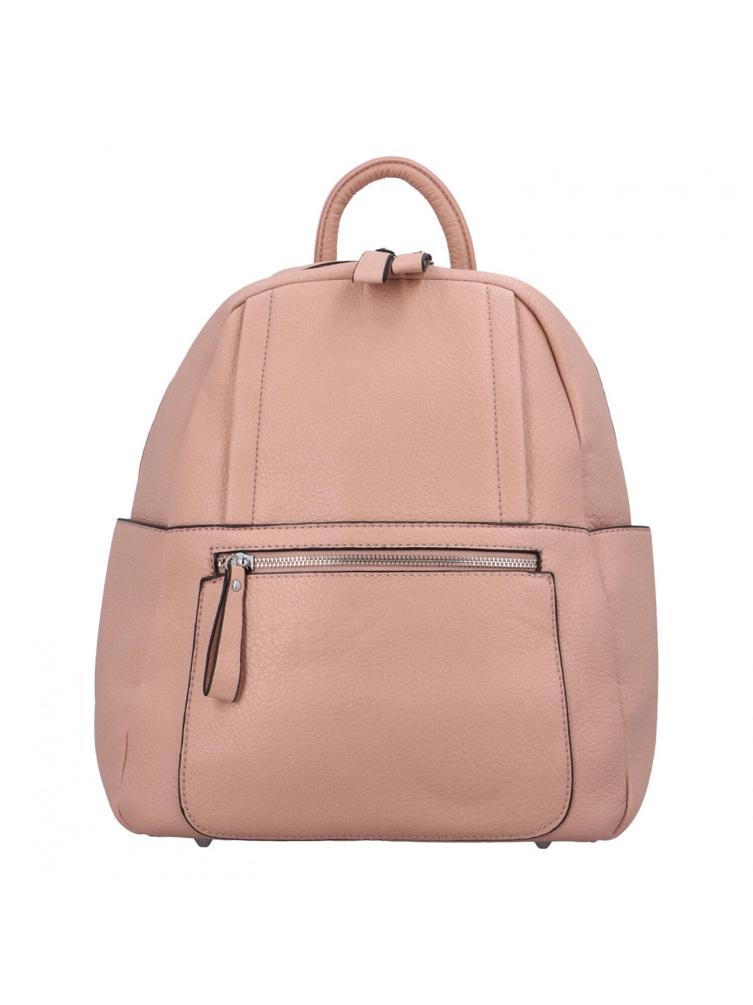 Příjemný dámský koženkový batůžek kabelka Amurath růžová